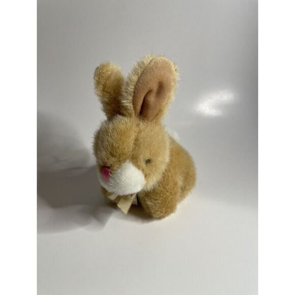 5" Plush Tan & White Dan Dee BUNNY Rabbit Baby Hanging Ornament Stuffed Animal - Picture 1 of 8